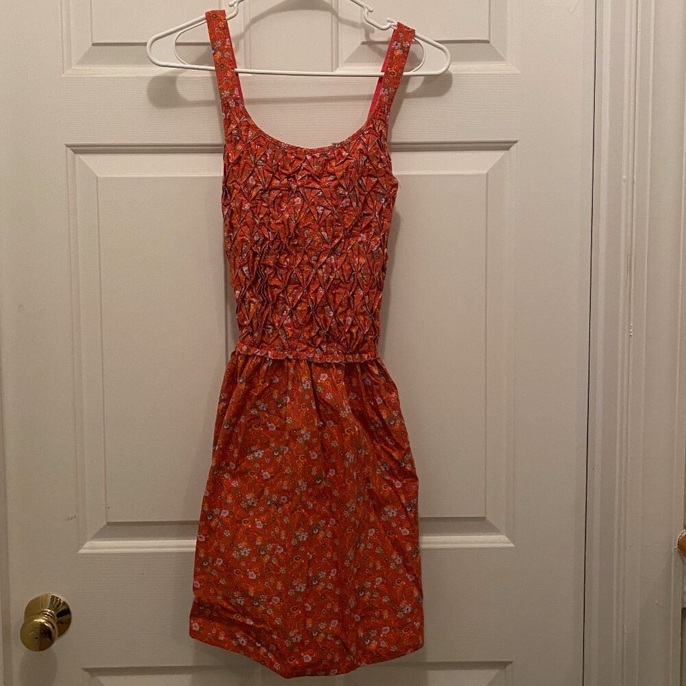 NWT Free People Women's Petunia Poppy Combo Smocked Front Mini Dress XS